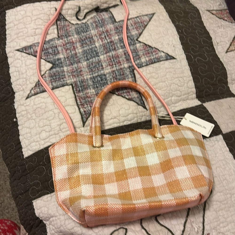 Small crossbody checkered bag